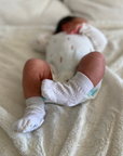 Baby Merino Crew Socks | Sky Blue & Navy Stripe