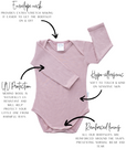 Long Sleeve Merino Bodysuit | Grey Marle