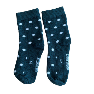 Baby Merino Crew Socks | Forest Green Dots