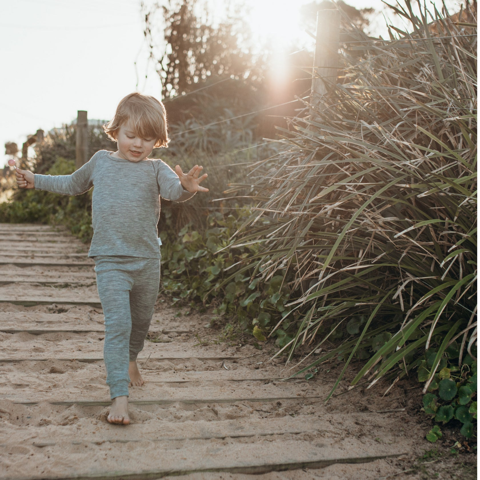 Merino Long Sleeve Top | Grey Marle