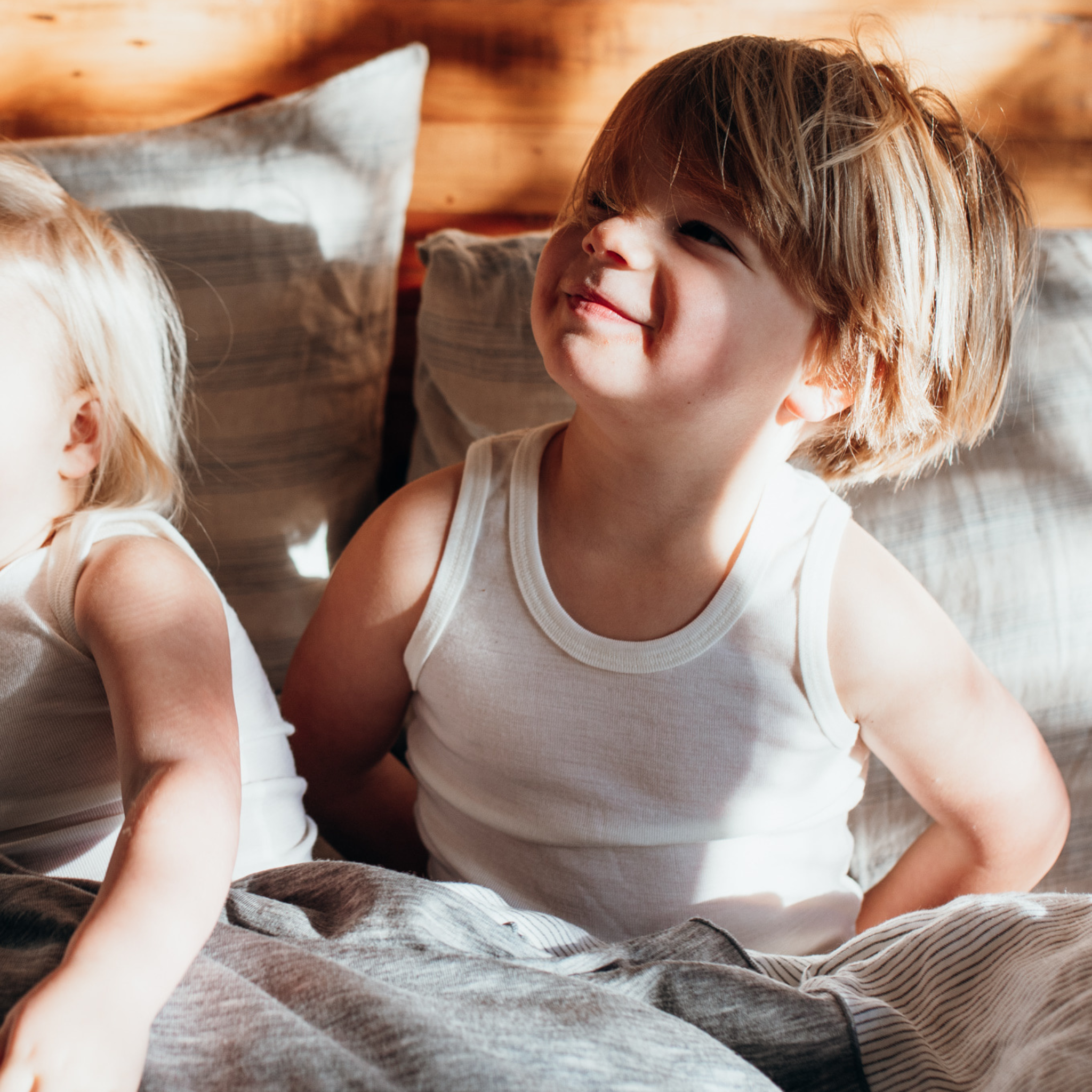 Kids Merino Round Neck Singlet | Indigo