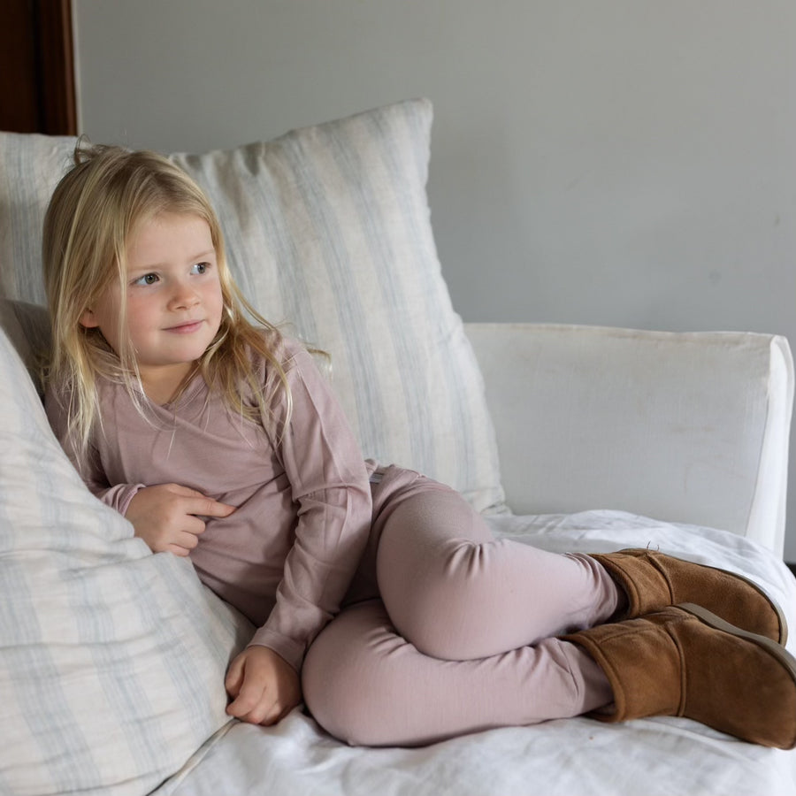 Kids Merino Long Sleeve Top | Blush