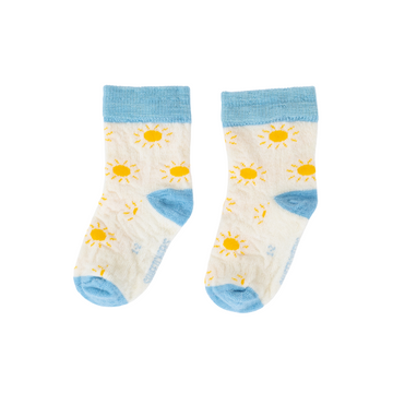 Baby Merino Crew Socks | Yellow Suns