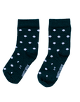 Kids Merino Crew Socks | Forest Green Dots